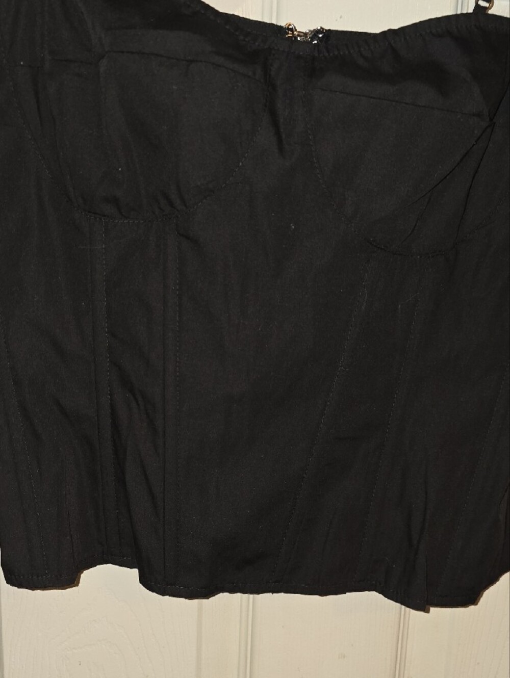 Women's Black Corset-Style Camisole Tank Top - Picture 3 of 6